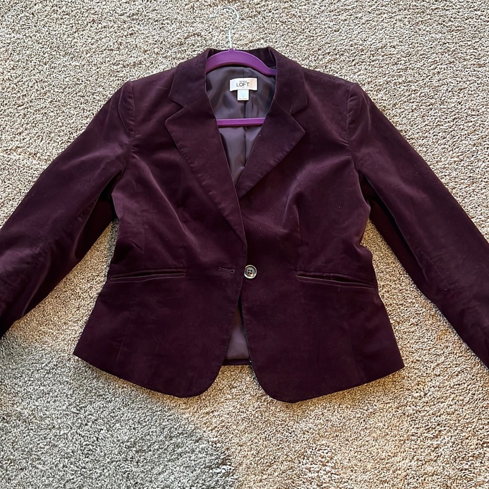 Ann Taylor-Loft Velvet purple (deep) blazer